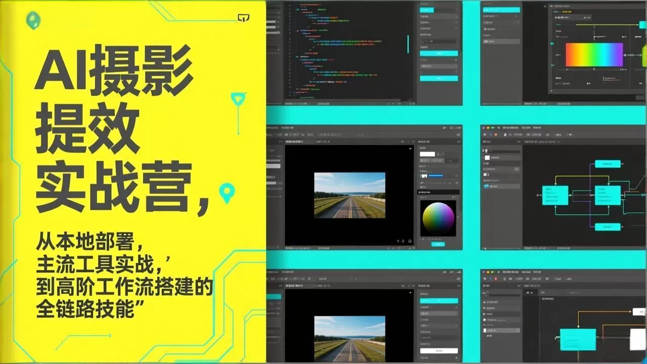 AI+摄影提效实战营，从本地部署，主流工具实战，到高阶工作流搭建的全链路技能