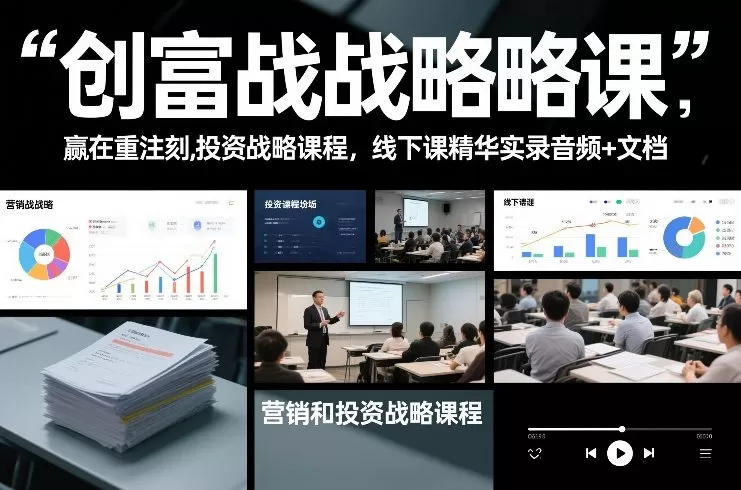 创富战略课，赢在重注时刻，营销和投资战略课程，线下课精华实录音频+文档