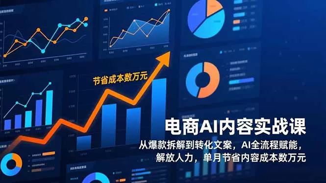电商AI内容实战课，从爆款拆解到转化文案，AI全流程赋能，解放人力，单月节省内容成本数万元