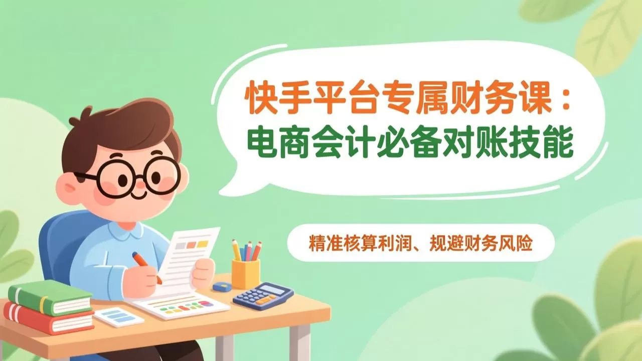 快手平台专属财务课:电商会计必备对账技能,精准核算利润、规避财务风险