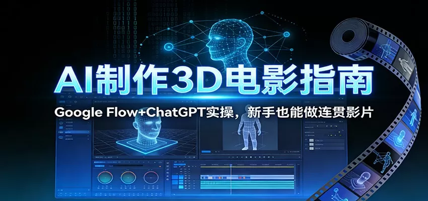 AI制作3D电影指南:Google Flow+ChatGPT实操,新手也能做连贯影片