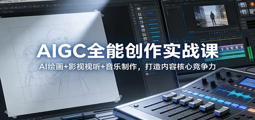 AIGC全能创作实战课:AI绘画+影视视听+音乐制作,打造内容核心竞争力