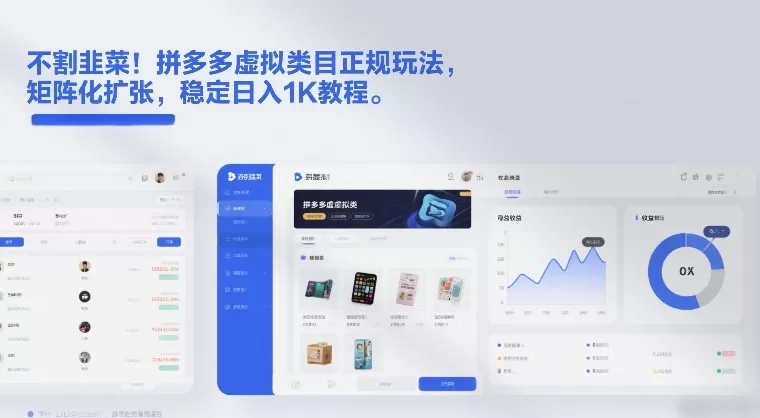 不割韭菜！拼多多虚拟类目正规玩法，矩阵化扩张，稳定日入1K教程【揭秘】