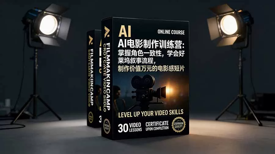 AI电影制作训练营：掌握角色一致性，学会好莱坞叙事流程，制作价值万元的电影感短片