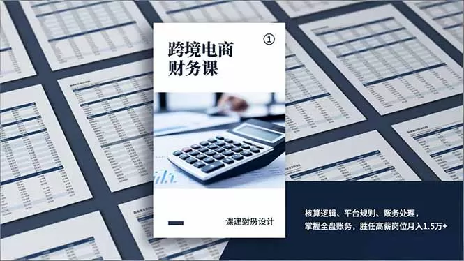 跨境电商财务课，核算逻辑、平台规则、账务处理，掌握全盘账务，胜任高薪岗位月入1.5万+