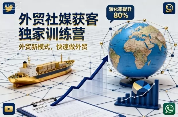 外贸社媒获客独家训练营，外贸新模式，快速做外贸(更新26年2月)